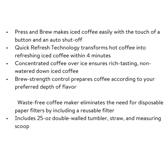 GOURMIA Iced Coffee Maker with Reusable Tumbler, White - Picture 3 of 7